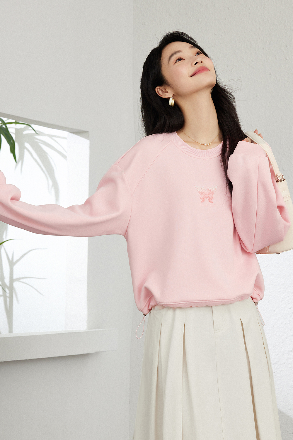 Gradient Three-Dimensional Butterfly Sweatshirt