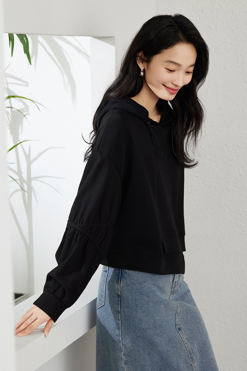 Irregular Design Hooded Sweatshirt