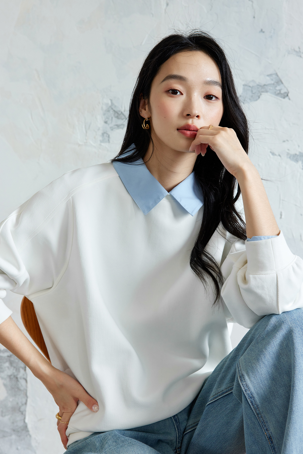 Fashion Pure White Sweatshirt