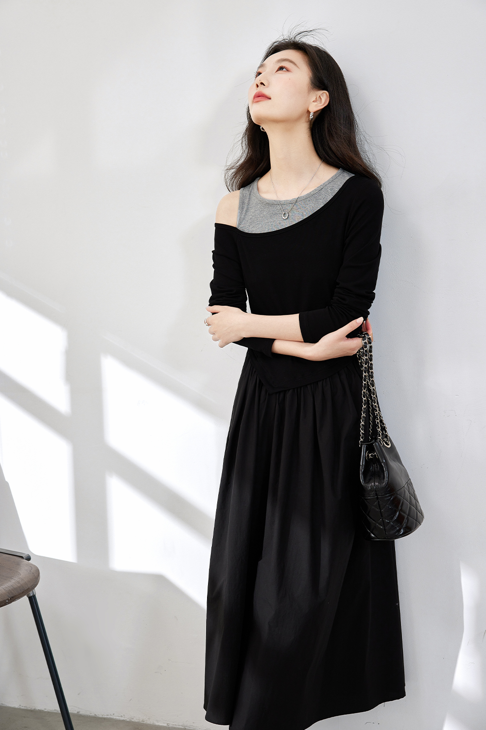 Casual Faux Two-Piece Dress