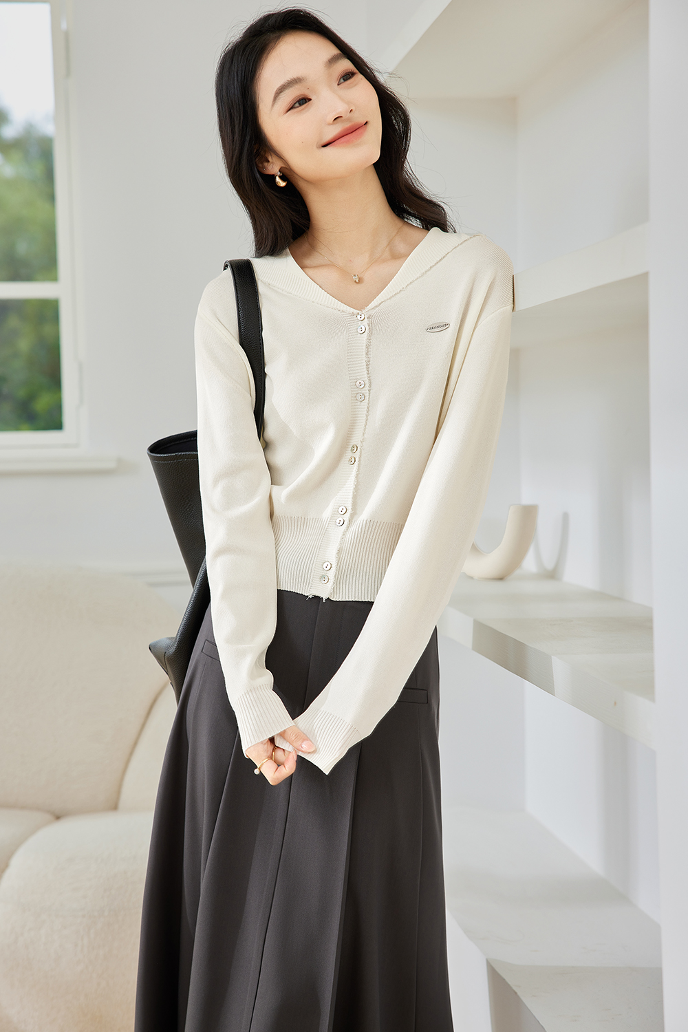 Simple And Versatile Knitted Cardigan-VIMLYSTORE