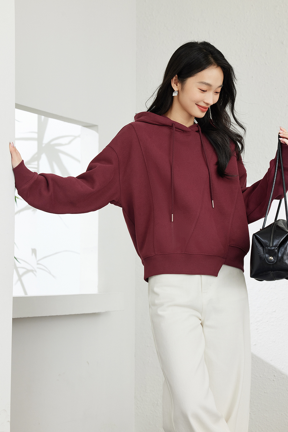 Fleece-Lined Hooded Sweatshirt-VIMLYSTORE