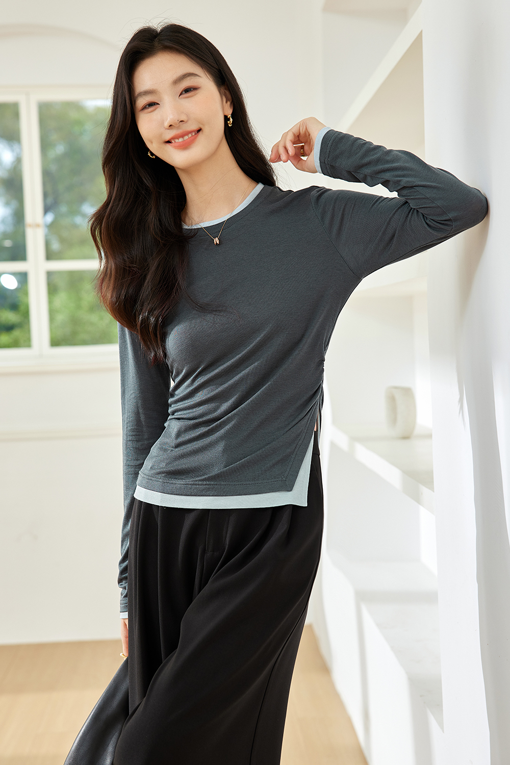 Faux Two-Piece Knitted Base Layer-VIMLYSTORE