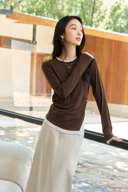 Faux Two-Piece Knitted Base Layer