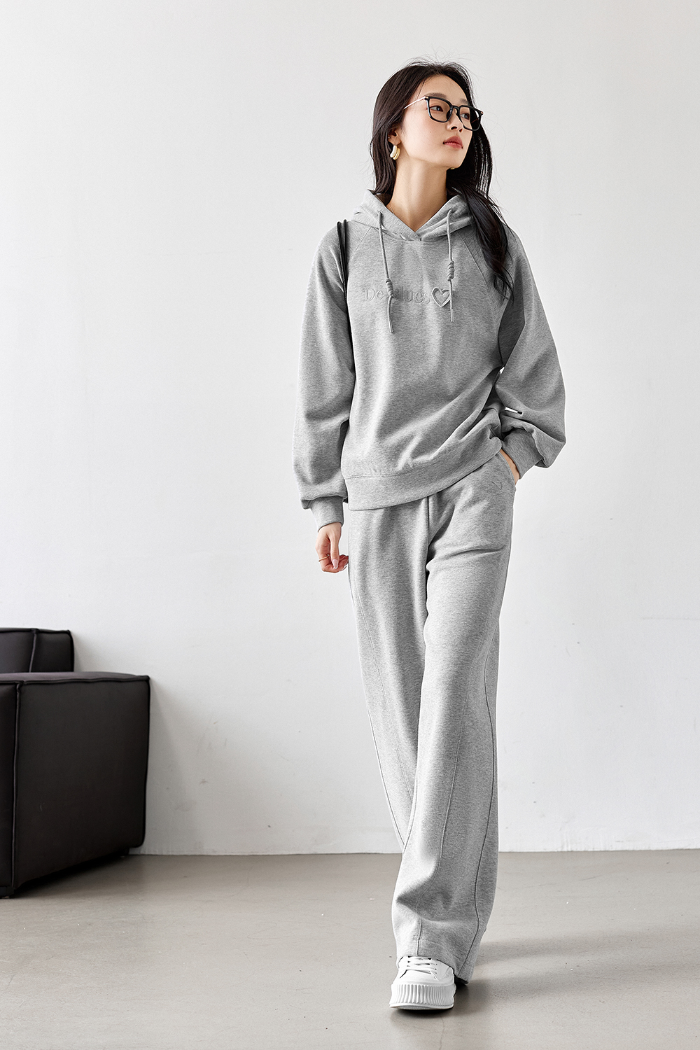 Casual embroidered sweatshirt suit-VIMLYSTORE