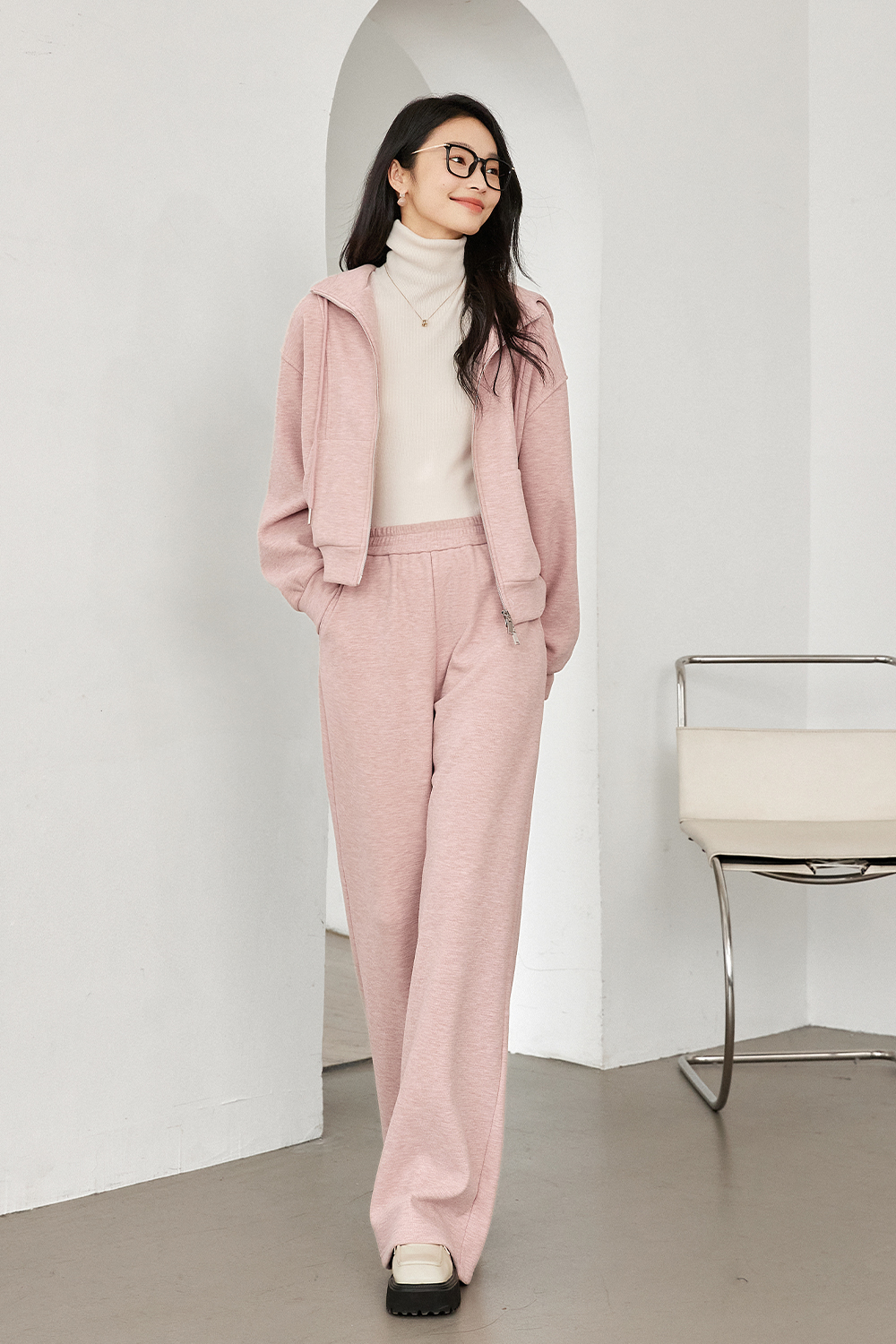 Lazy sporty pink suit
