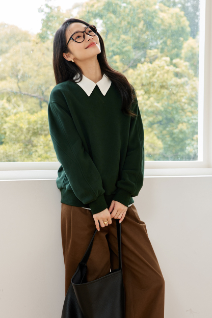 Casual Solid Color Warm Sweatshirt