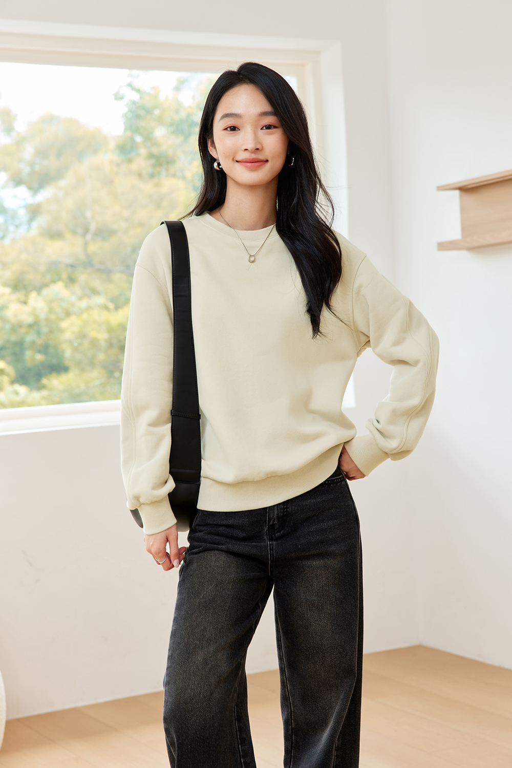 Casual Solid Color Warm Sweatshirt-VIMLYSTORE