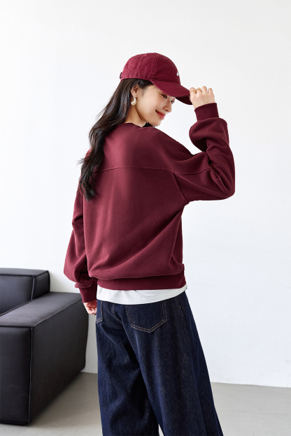 Casual Solid Color Warm Sweatshirt