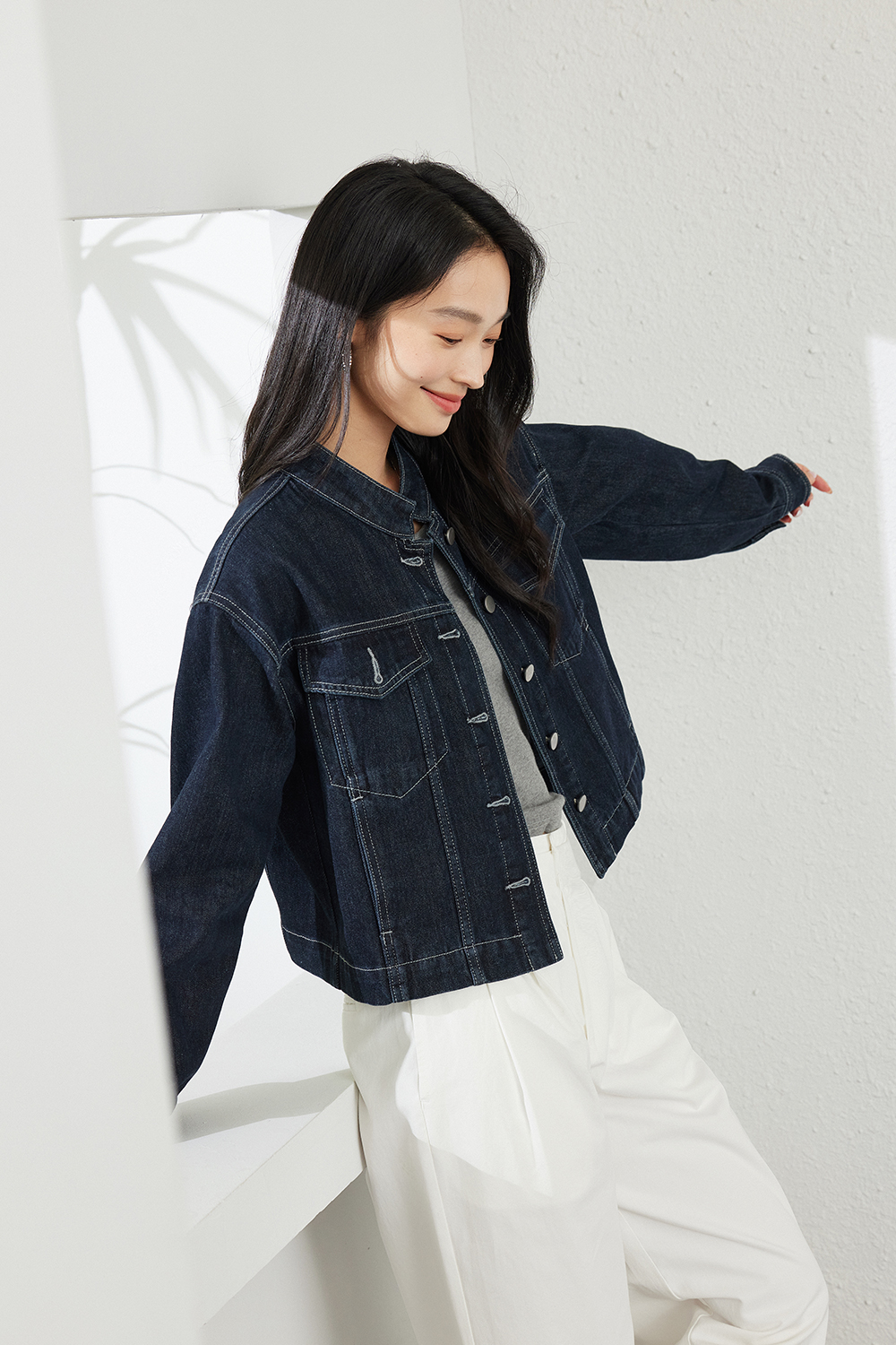 Hong Kong Style Retro Casual Denim Jacket-VIMLYSTORE