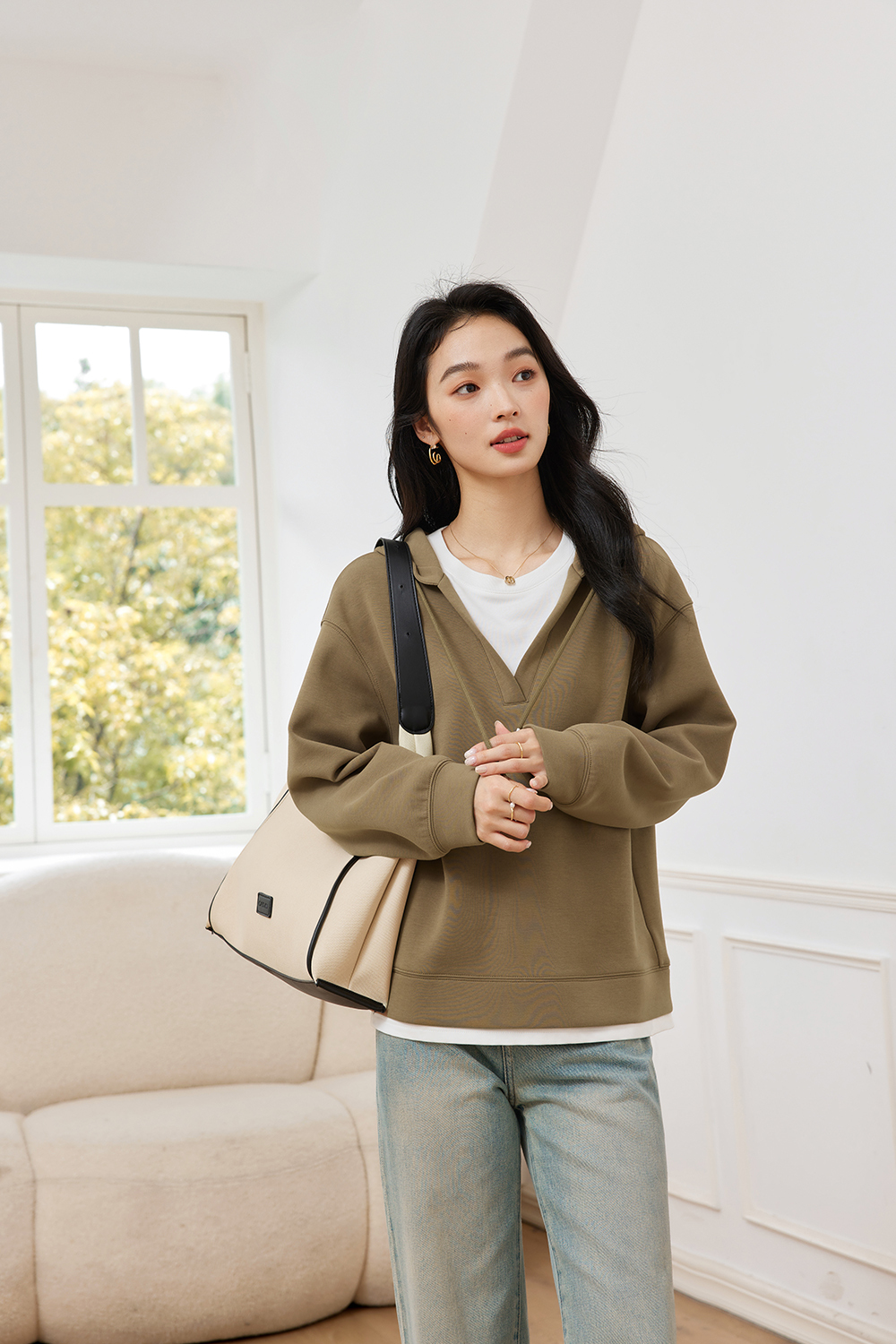 Maillard Fake Two Piece Sweatshirt