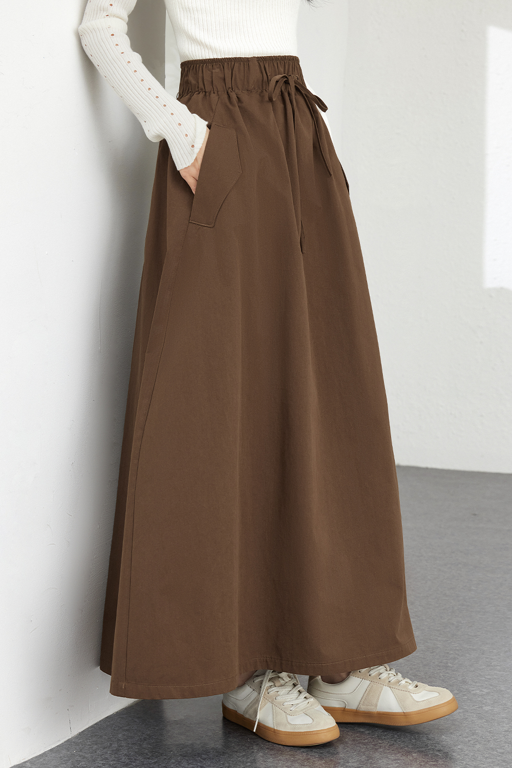 Simple Belted Skirt-VIMLYSTORE