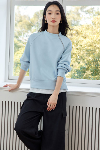 Structural Zipper Segmentation Sweatshirt