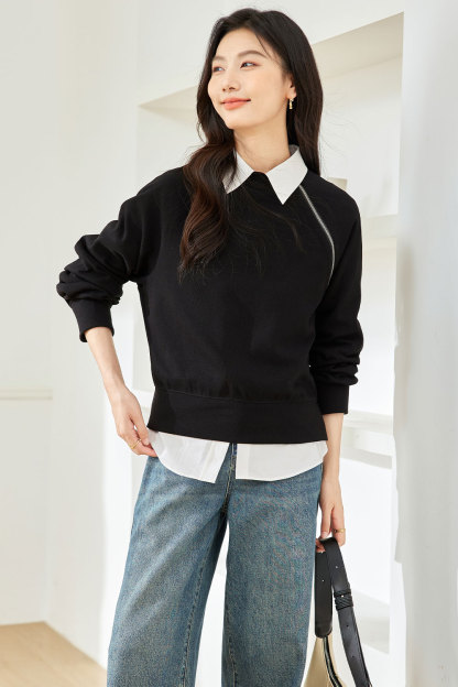 Structural Zipper Segmentation Sweatshirt