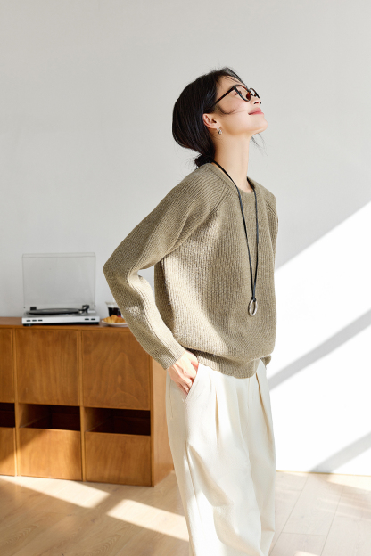 Detachable Hood Casual Knitted Sweater