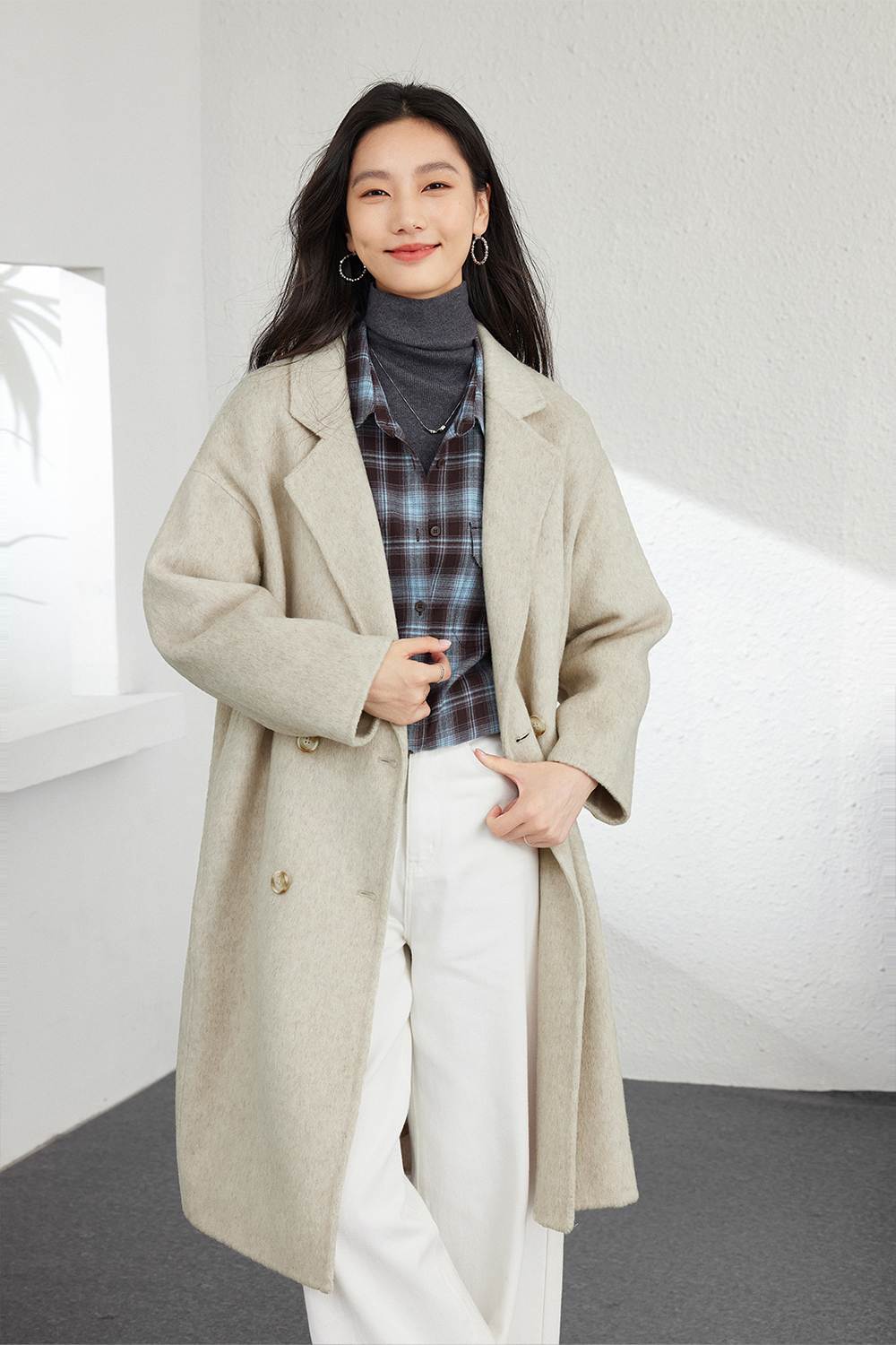Minimalist Loose Woolen Coat