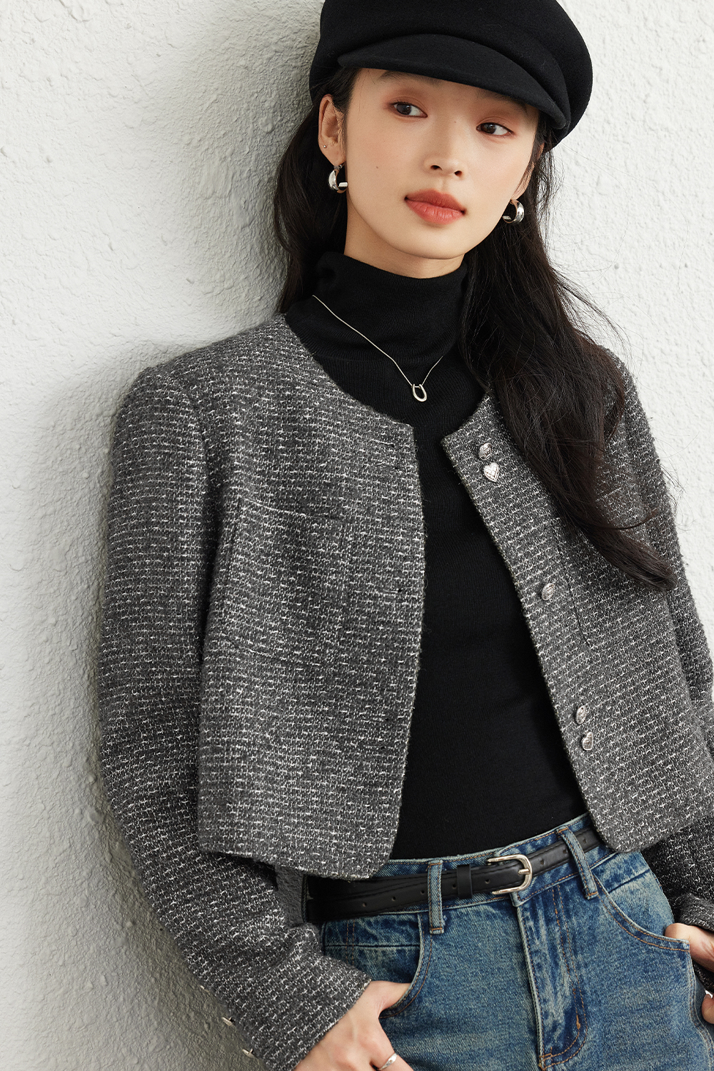 French Tweed Short Jacket-VIMLYSTORE