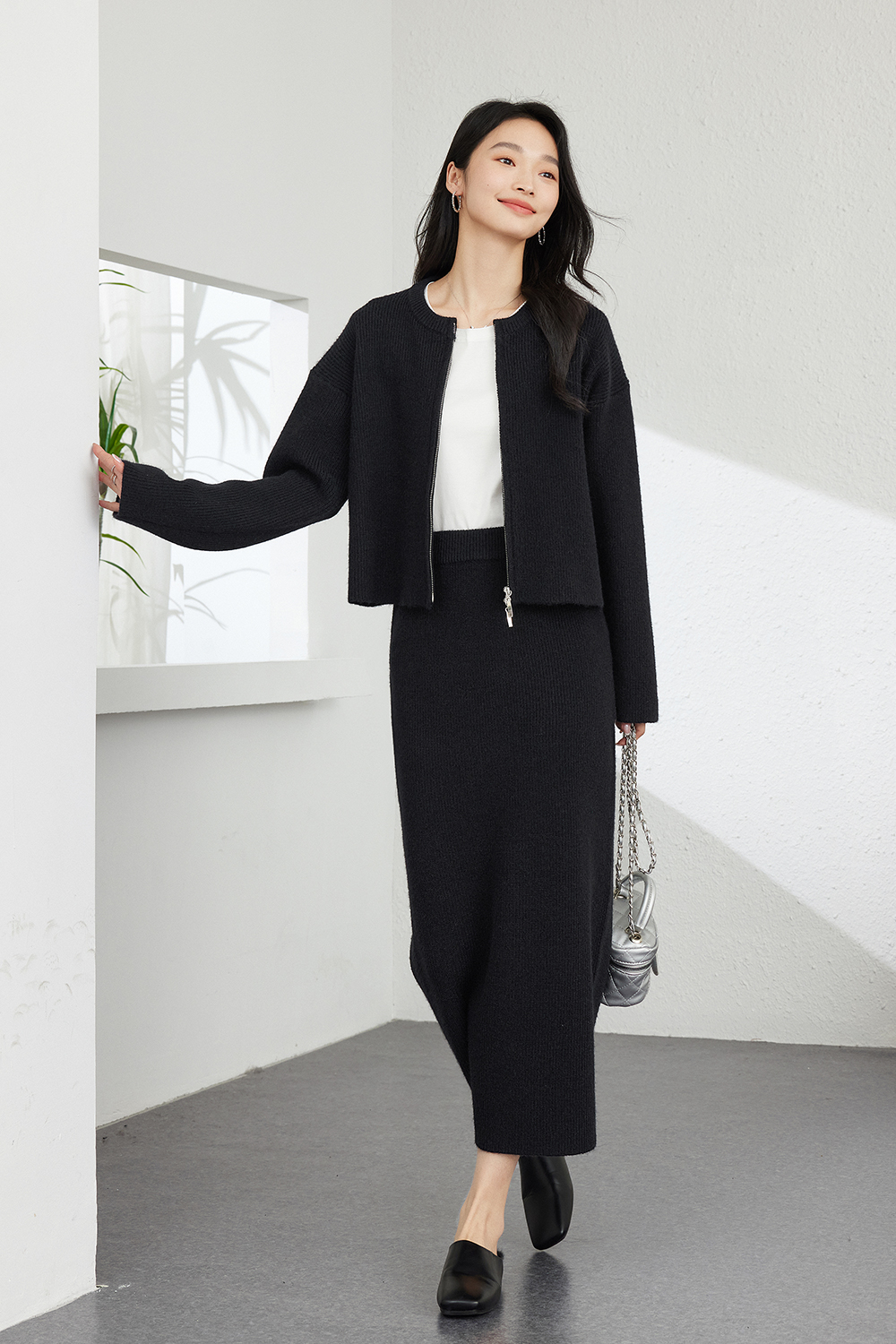 Simple And Relaxed Knitted Suit-VIMLYSTORE