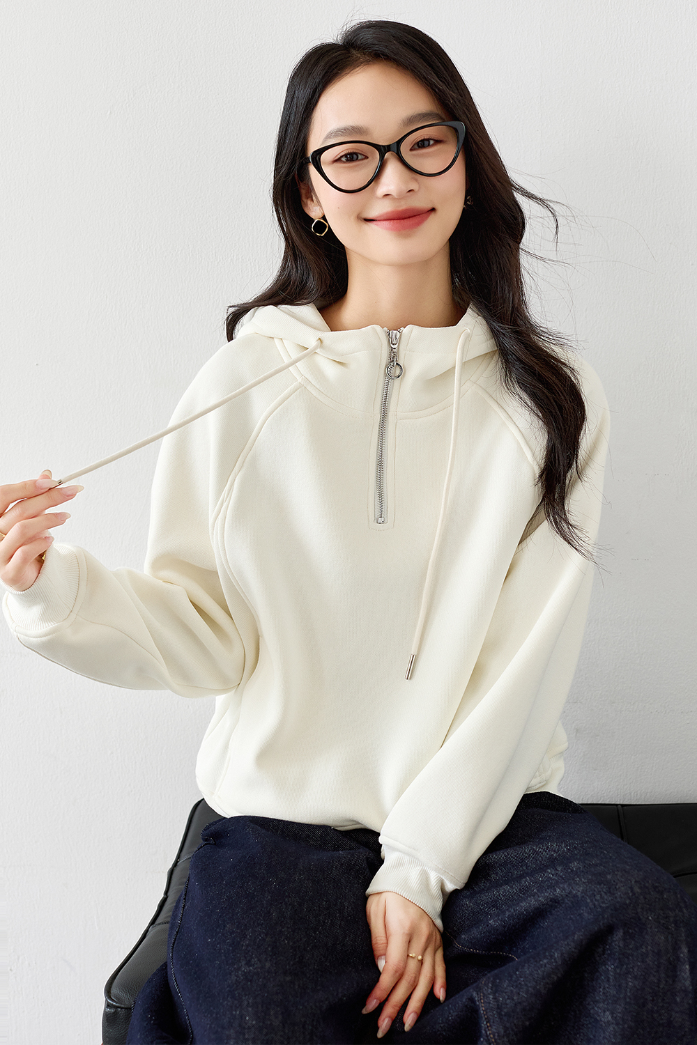Fleece-Lined Thickened Hooded Sweatshirt