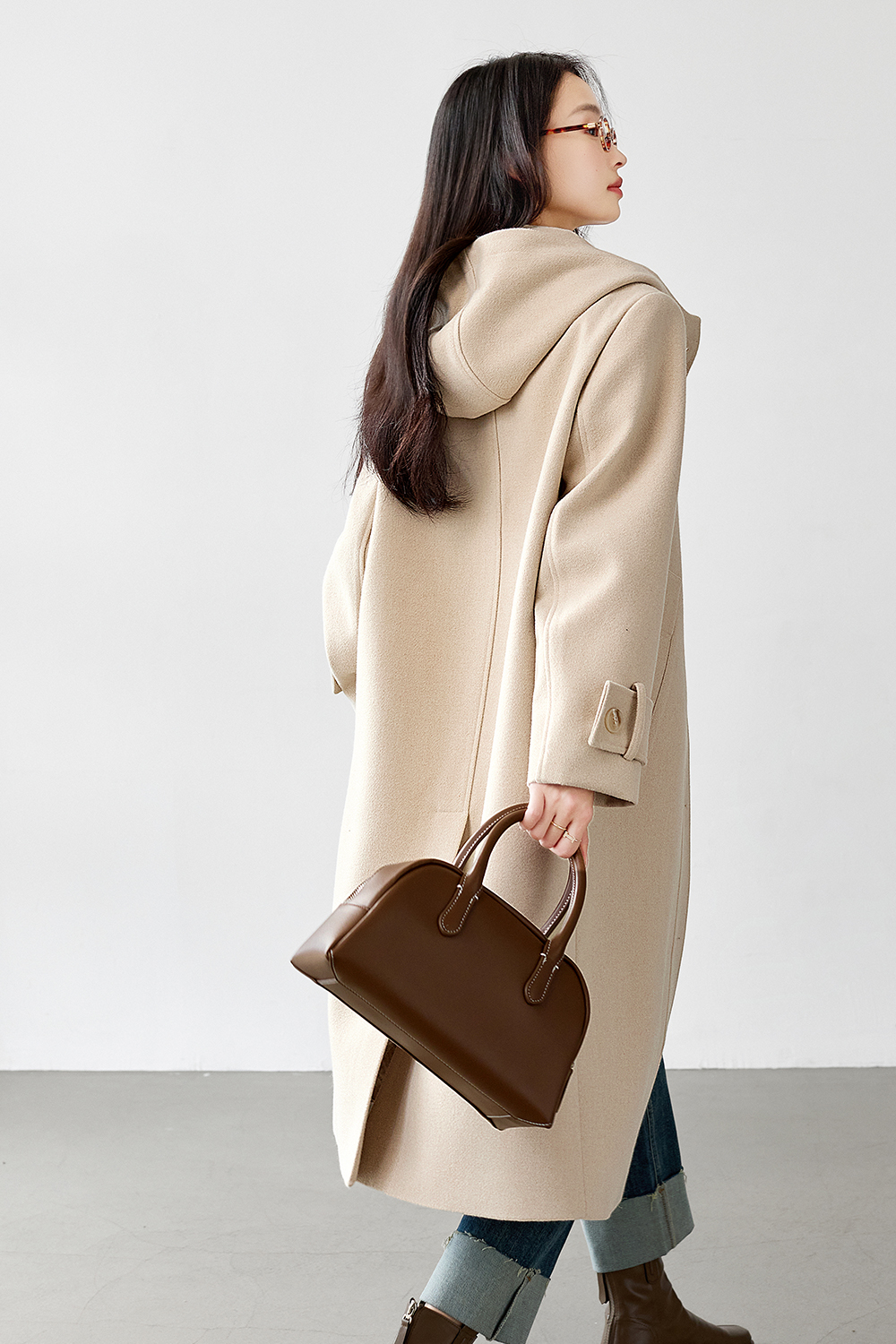 Solid Color Quilted Cotton-Padded Hooded Coat-VIMLYSTORE