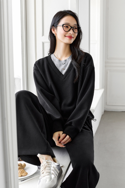 Fleece-Lined Thickened Simple Three-Piece Set