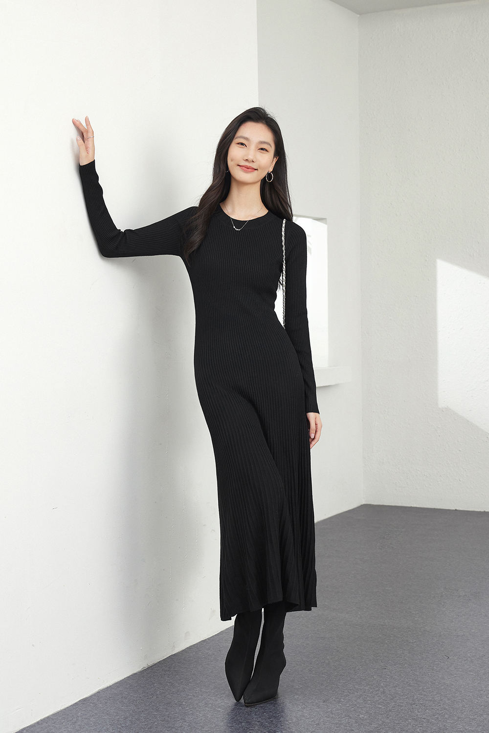 Wool blend knitted dress-VIMLYSTORE