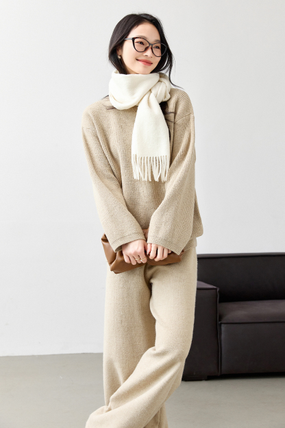 Solid color lazy loose suit