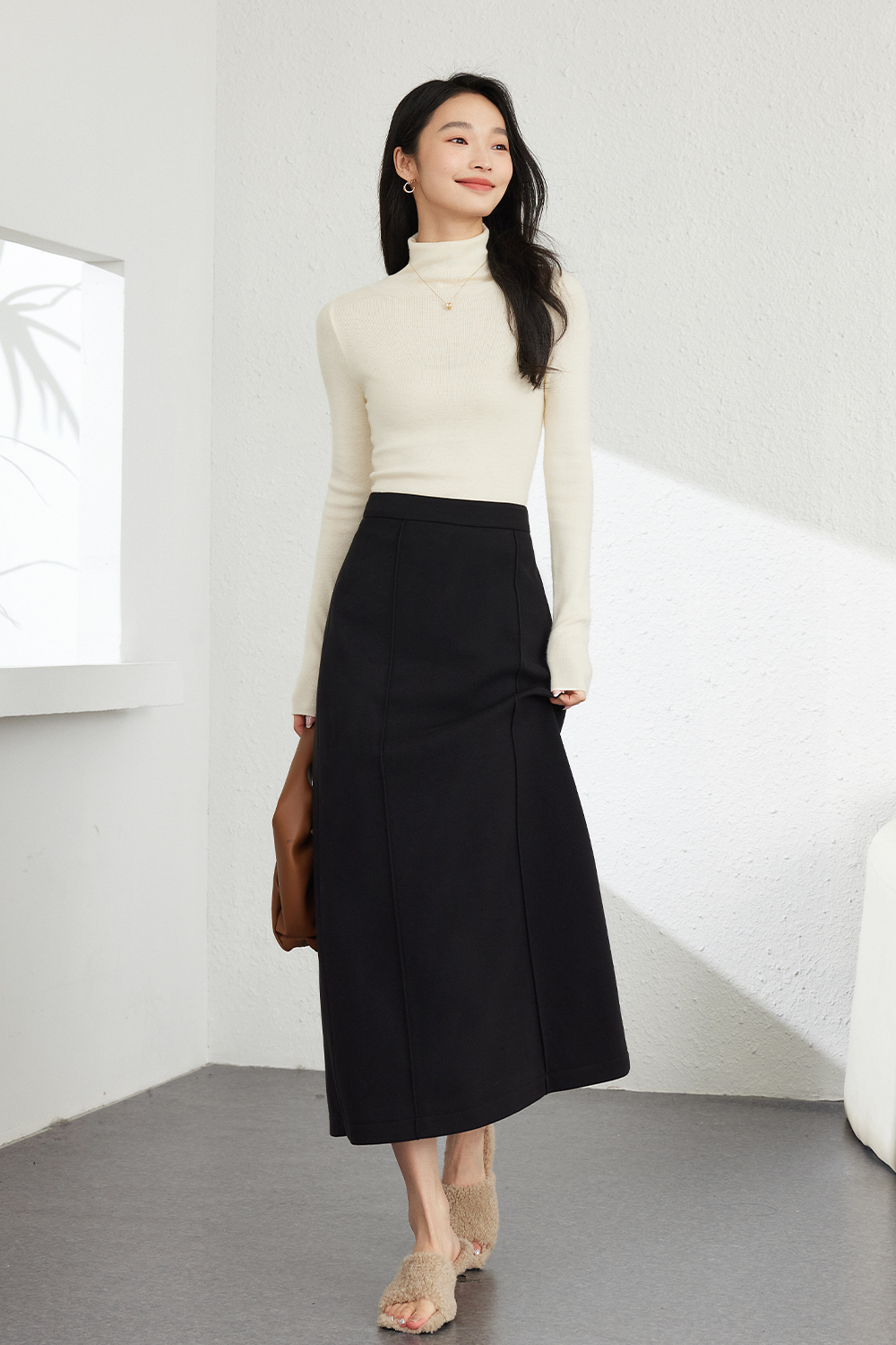 Simple Hip-Hugging Straight Skirt