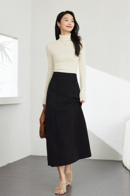 Simple Hip-Hugging Straight Skirt