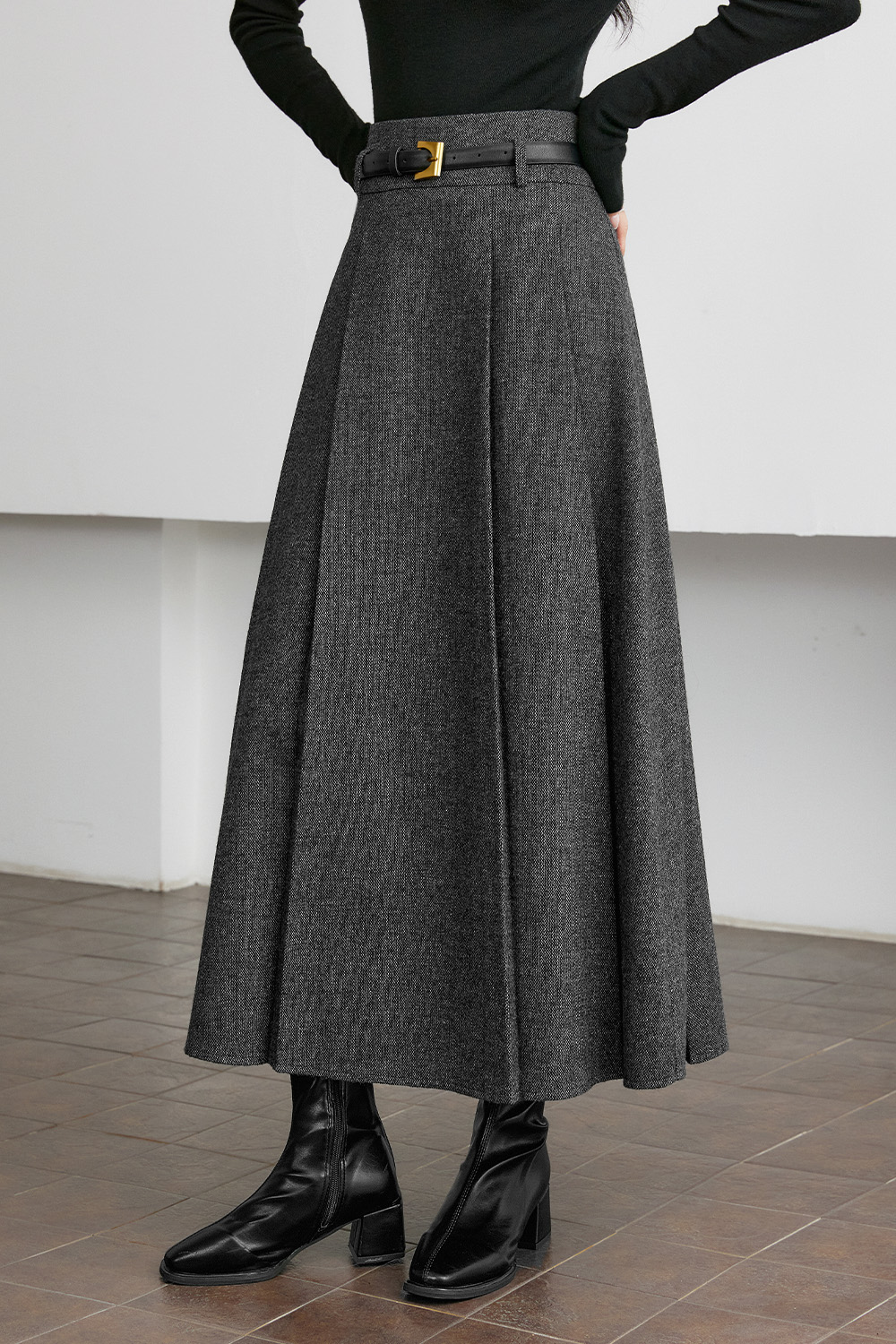 Fashionable Highwaisted Pleated Skirt-VIMLYSTORE