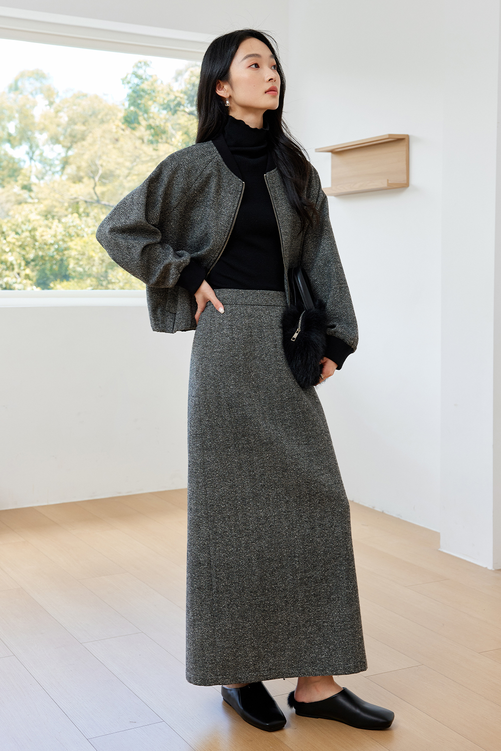 Herringbone Wool Suit-VIMLYSTORE