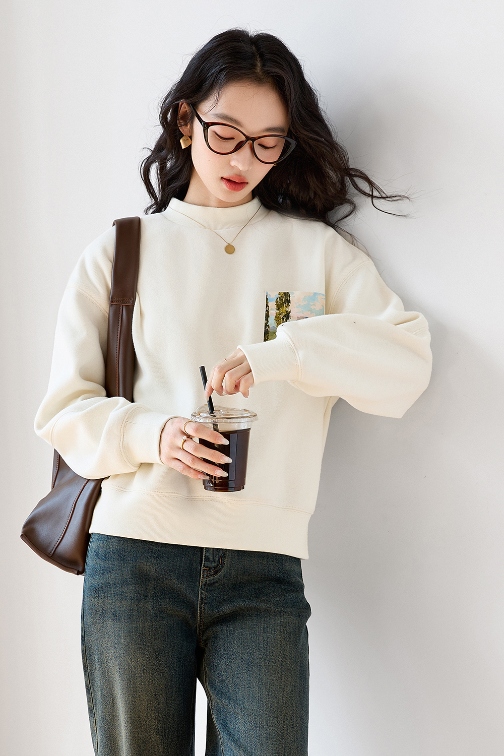 Art Illustration Pocket Sweatshirt-VIMLYSTORE