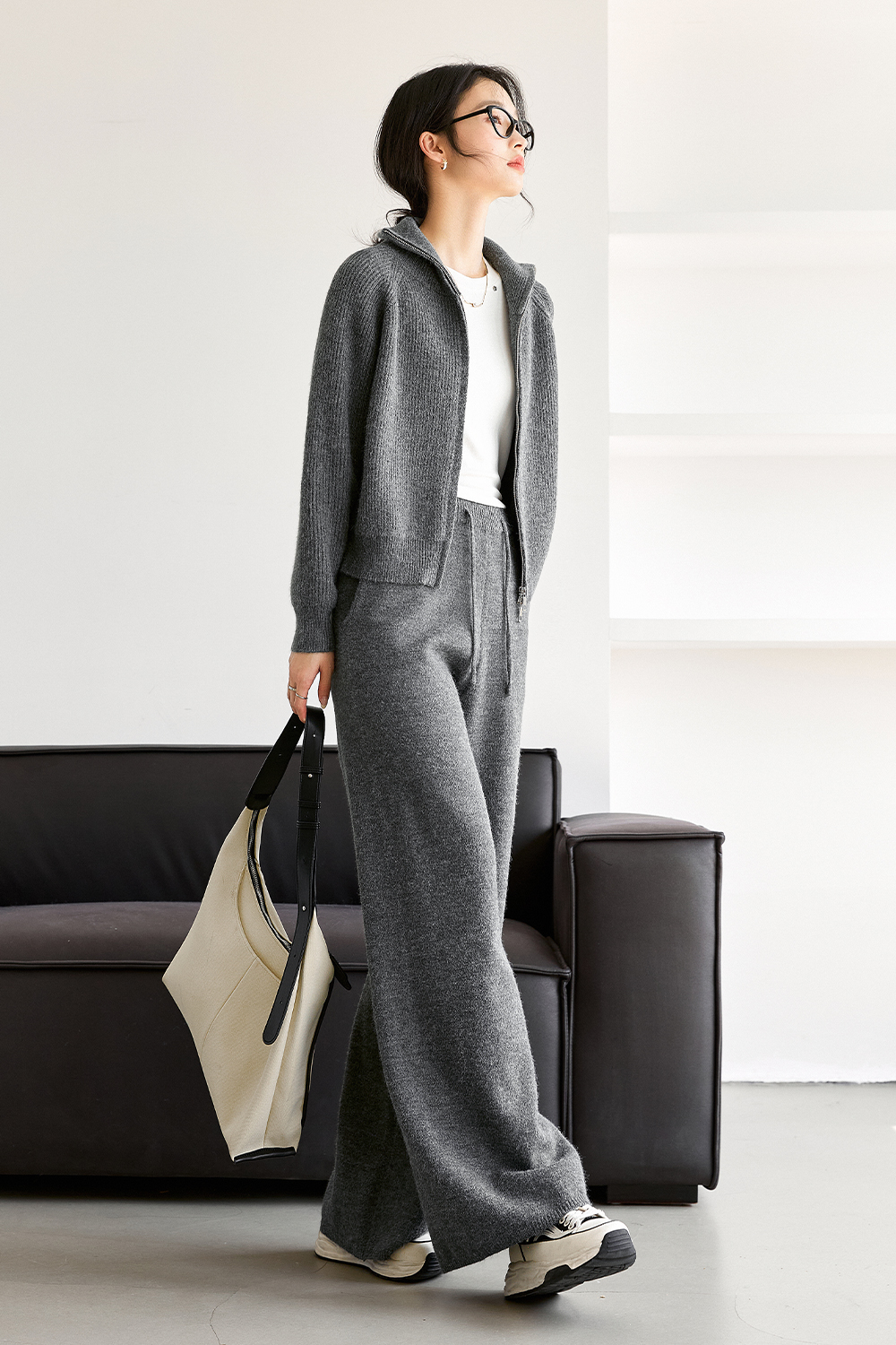 Simple Casual Knit Suit-VIMLYSTORE