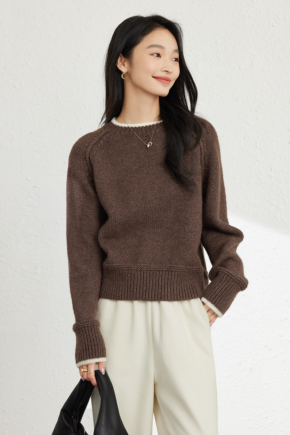 Warm Soft Grey Crewneck Sweater-VIMLYSTORE