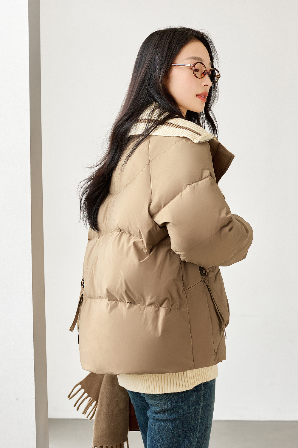 Fashionable White Duck Down Warm Down Jacket-VIMLYSTORE