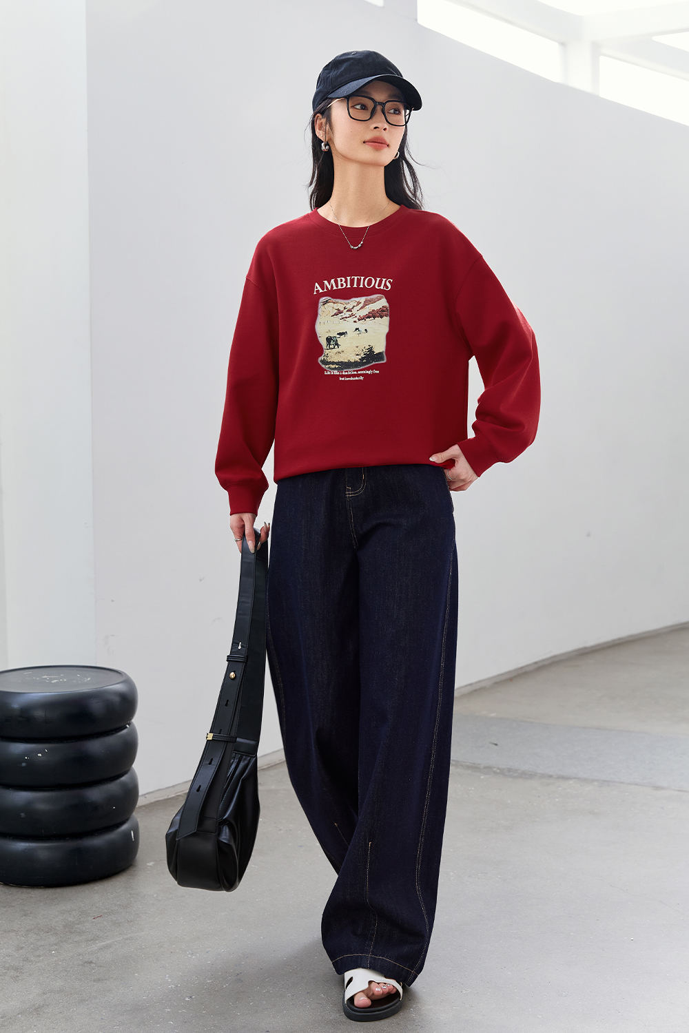 Cottonblend Printed Sweatshirt-VIMLYSTORE