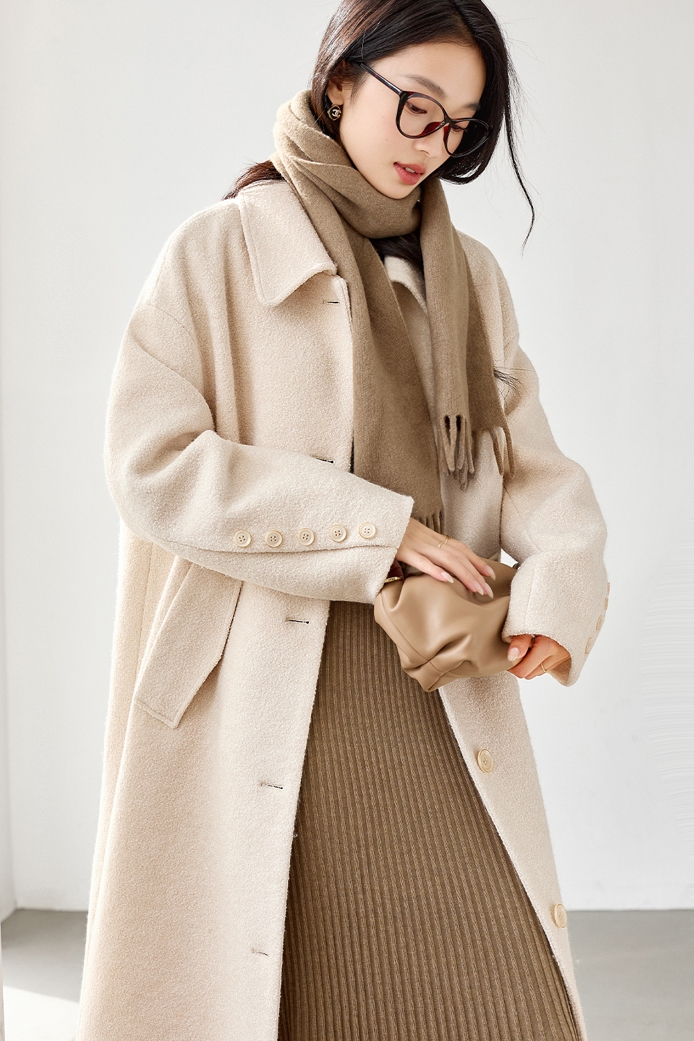 Cotton-padded and Thickened Wool-blended Coat-VIMLYSTORE