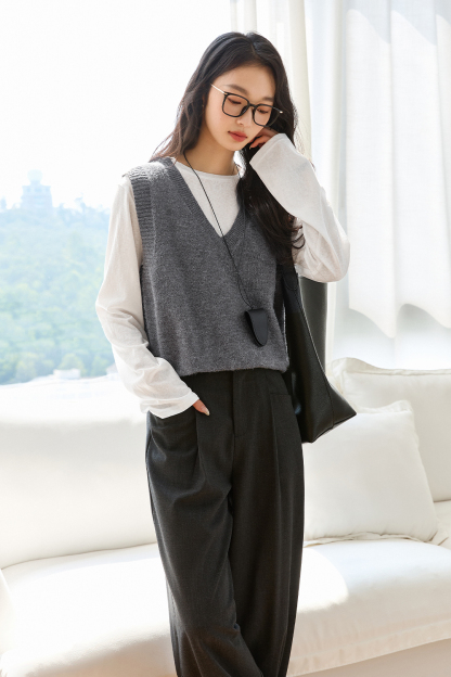 Simple Layered Casual Knitted Sweater