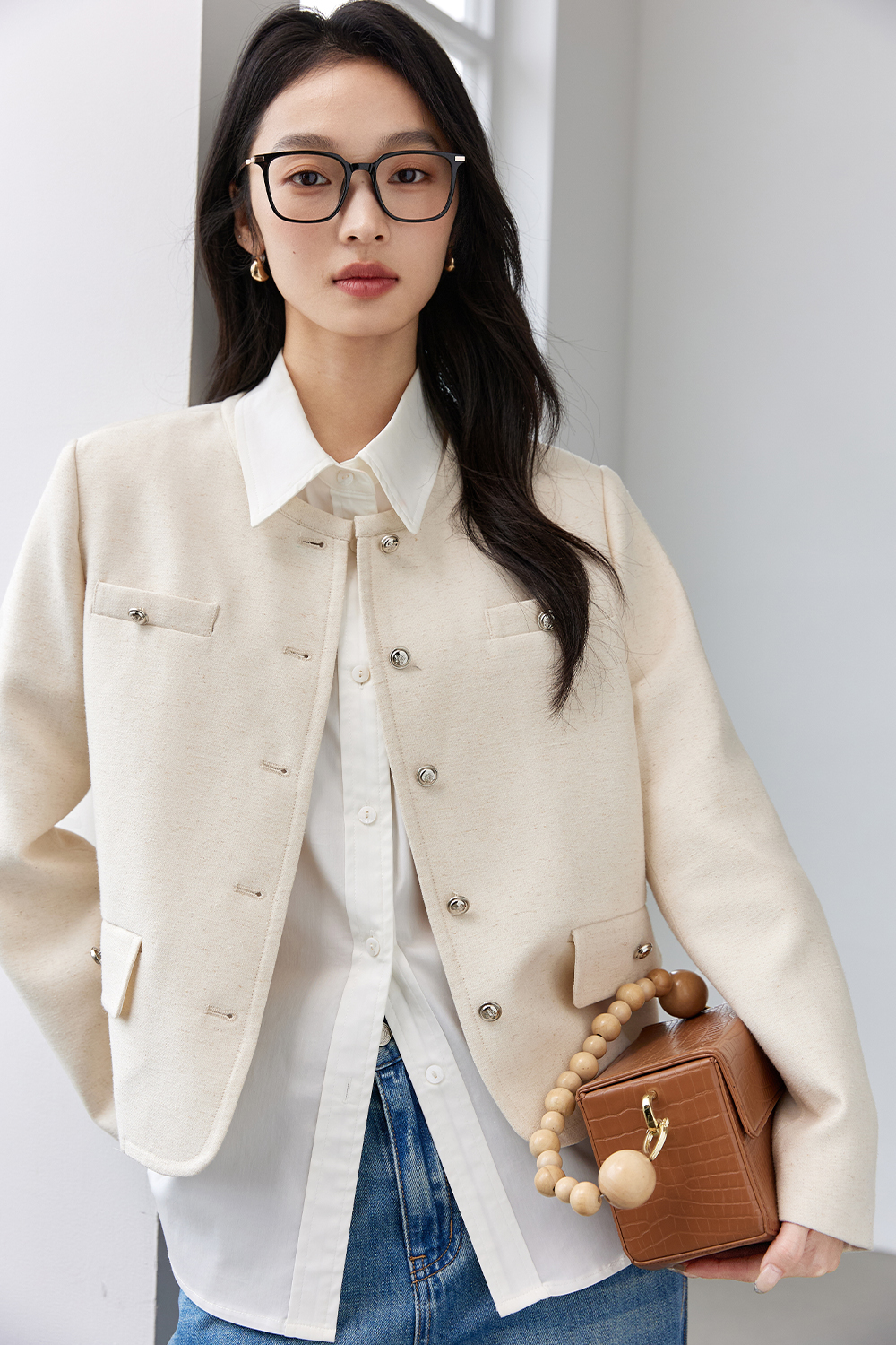 Metal Button Short Jacket-VIMLYSTORE