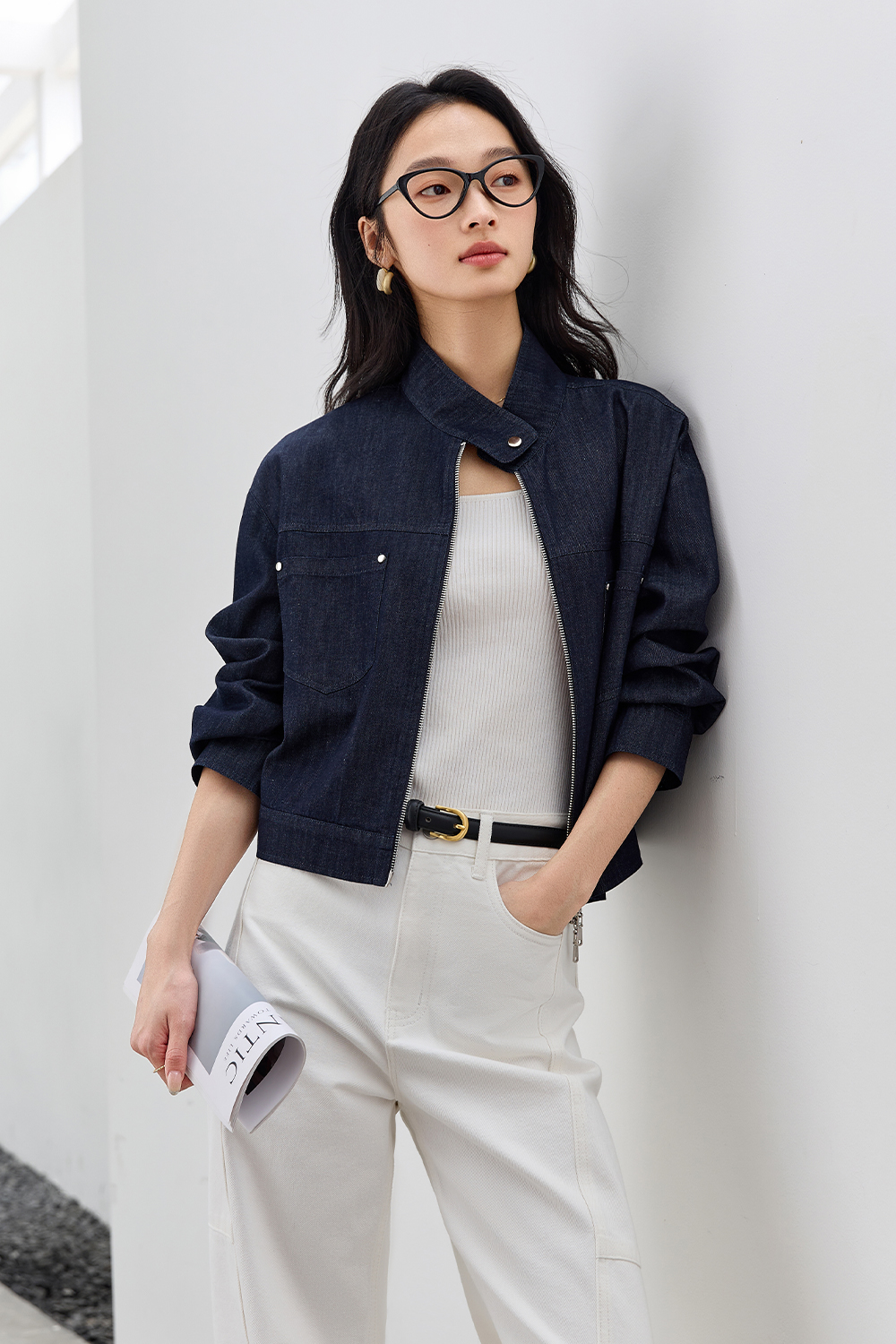 Neckline Design Denim Jacket