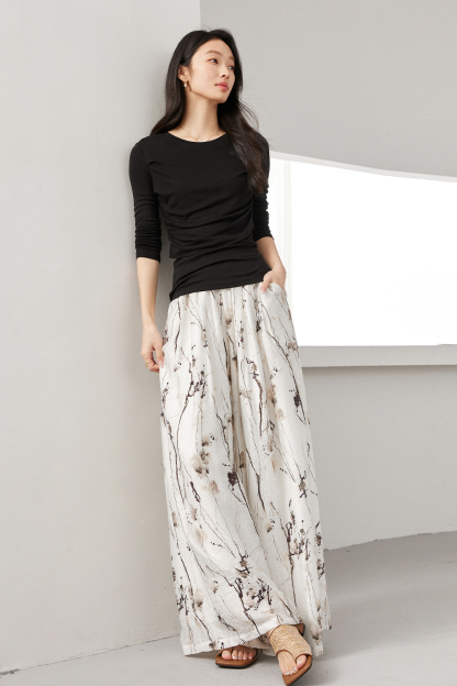 Chinese Style Casual Skirt Pants