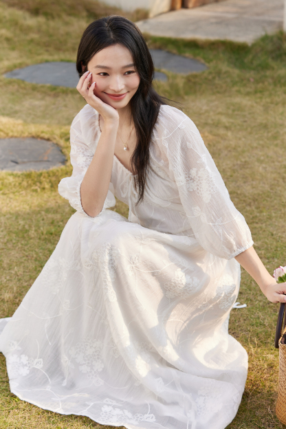 Embroidered Texture Dress