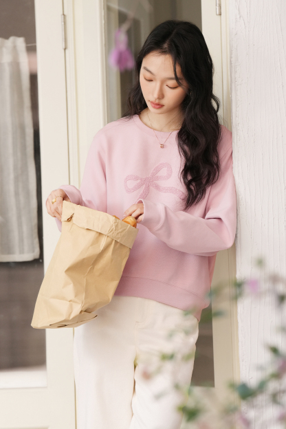 Sequined Bow Sweatshirt