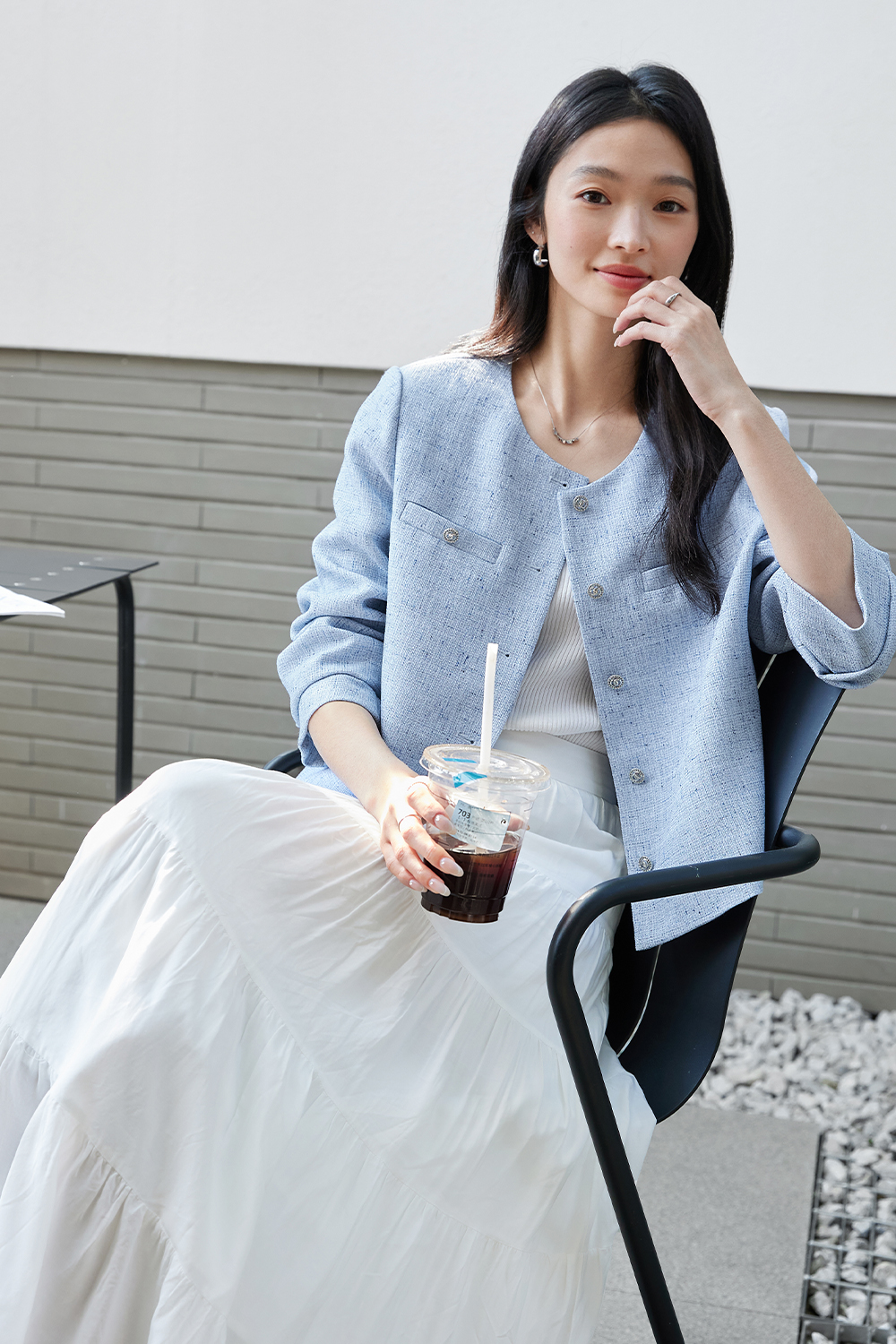 Elegant Tweed Jacket-VIMLYSTORE