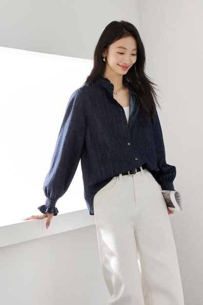 Pure Cotton Ruffled Shirt