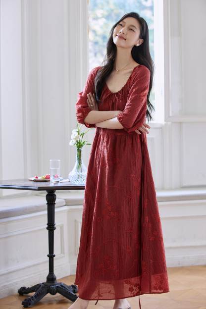 Embroidered Texture Dress