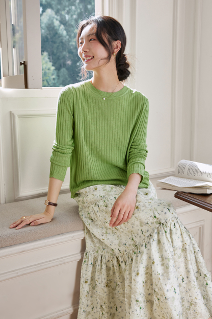 Green Field Floral Skirt Set