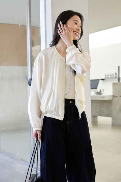 Lyocell Crew Neck Jacket
