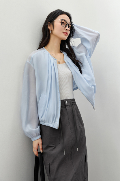 Lyocell Crew Neck Jacket