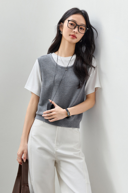 Simple Knit Overlay Top